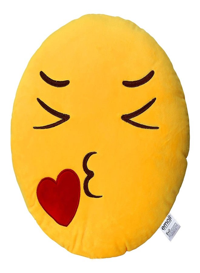 RVA Emoji Face Plush Cushion | Soft & Cute Smiley Emoticon Pillow for Kids & Home Decor, 22cm (Kisses, Pack of 1)